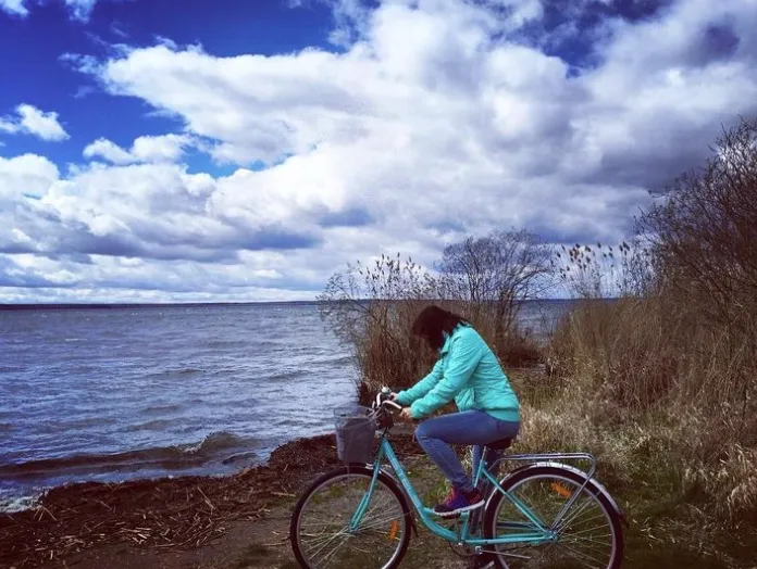Cycling in Braslaw Lakes in Belarus.