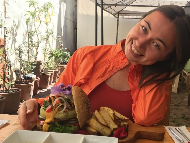 Exploring vegan food wherever I go - this one was a vegan burger in Peru!